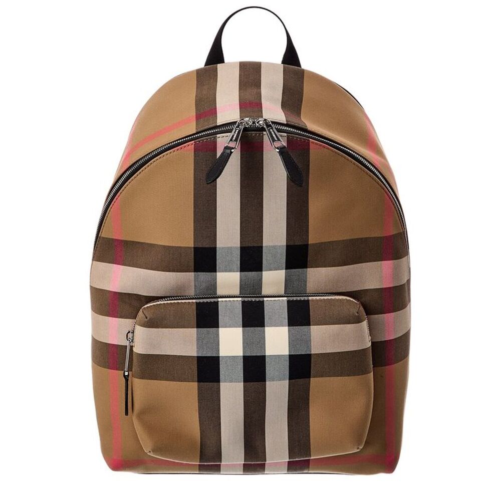 Burberry Check Canvas Backpack, Brown